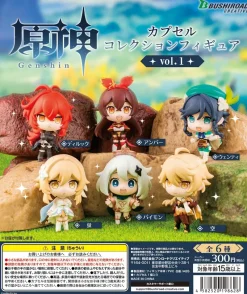 Bushiroad Creative Genshin Impact - Amber - Venti - Diluc Ragnvindr - Paimon - Traveler (Aether) - Traveler (Lumine) - Genshin Capsule Collection Figure vol.1 - Set of 6 Figures Best