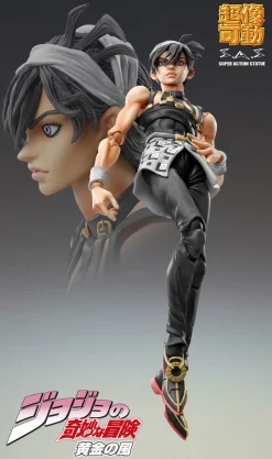 Medicos Entertainment Jojo no Kimyou na Bouken - Ougon no Kaze - Aerosmith - Clash - Formaggio - Narancia Ghirga - Super Action Statue - Ver. Black