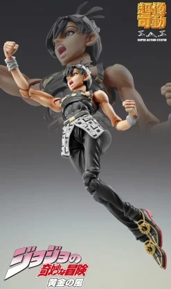 Medicos Entertainment Jojo no Kimyou na Bouken - Ougon no Kaze - Aerosmith - Clash - Formaggio - Narancia Ghirga - Super Action Statue - Ver. Black