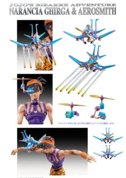 Hot メディコス・エンタテインメント Super Action Statue - JoJo's Bizarre Adventure Part.V #44 Narancia Ghirga & Aerosmith (Hirohiko Araki Specified Color)